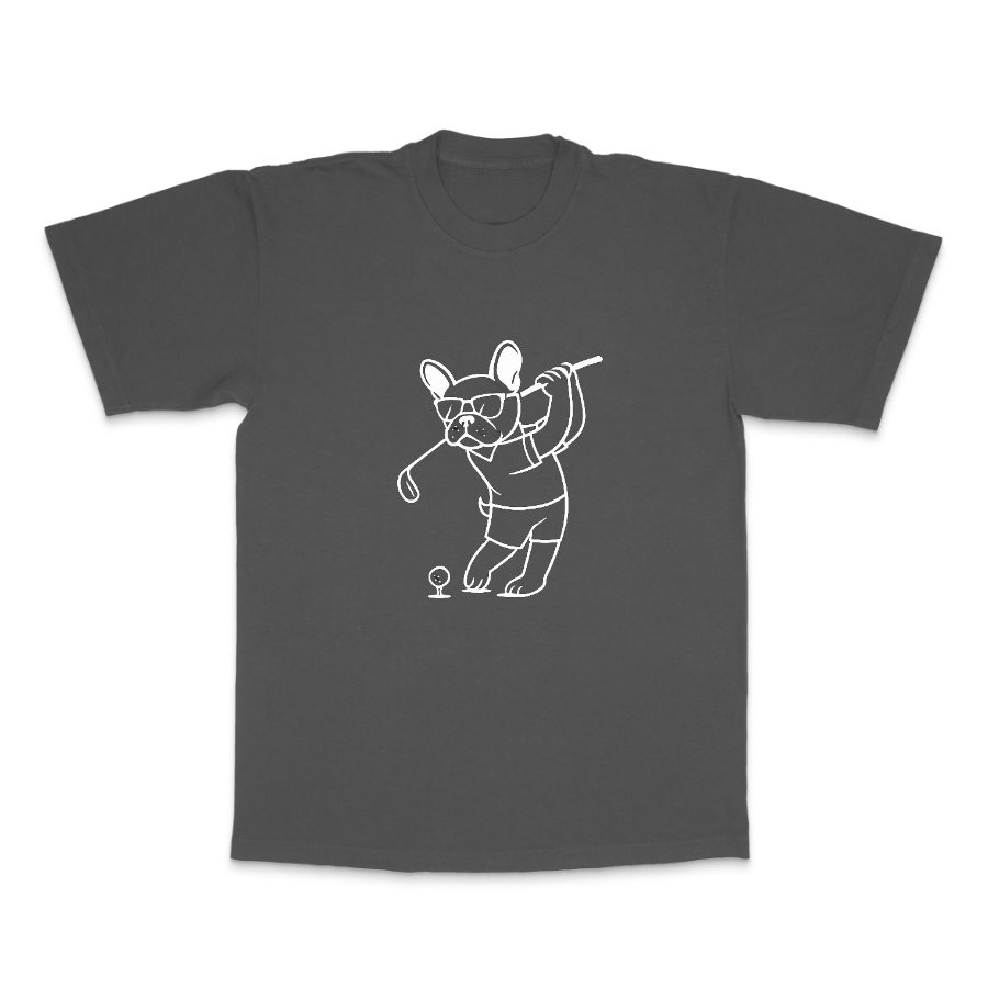Funny French Bulldog Golf Tee Shirts DOGMODE Dog Lover Tees. Printed in the USA