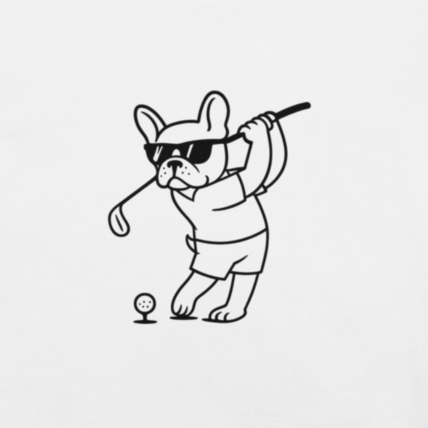 Funny French Bulldog Golf Tee Shirts DOGMODE Dog Lover Tees. Printed in the USA