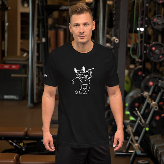 Funny French Bulldog Golf Tee Shirts DOGMODE Dog Lover Tees. Printed in the USA