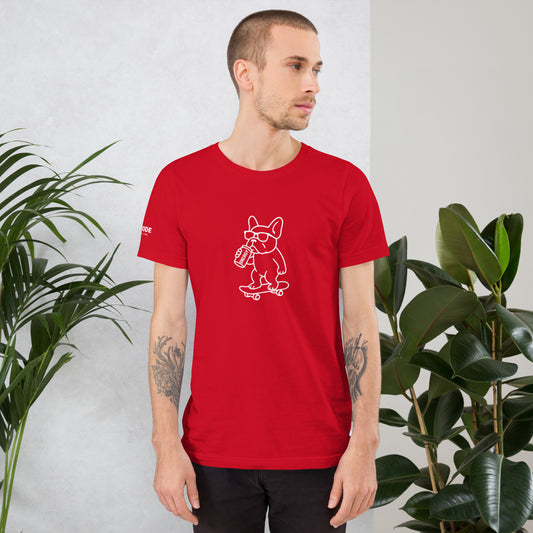 Funny French Bulldog Skater Tee Shirts DOGMODE Dog Lover Tees. Printed in the USA