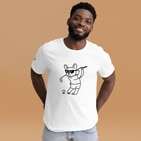 Funny French Bulldog Golf Tee Shirts DOGMODE Dog Lover Tees. Printed in the USA